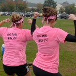 Showing off their "Get Jiggy With Us" T-shirts, custom-made for the occasion, are Jennifer L. Dudek, of Williamsport (left), and Morgan E. Sheddy, of Jersey Shore.