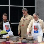 Jeffrey A. Bower, Madigan Library's virtual resources developer, and librarian Judy F. McConnell are enlisted to caramelize vegetables.