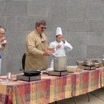 The day's helpers take one of several taste tests, ensuring their chowder is fit for public consumption.