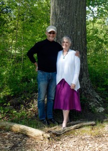 Scholarship donors Dennis F. and Patricia A. Ringling, on one of the nature trails at the Schneebeli Earth Science Center.