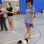 Katrina A. Sinclair, a part-time member of the history faculty, with "Harry Truman," a Jack Russell terrier