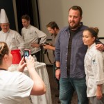 Many students sought to record their visit with the chef.
