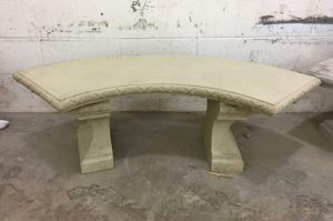 Among the items up for bid is this concrete bench donated by Franklin H. Reber, instructor of construction technology.