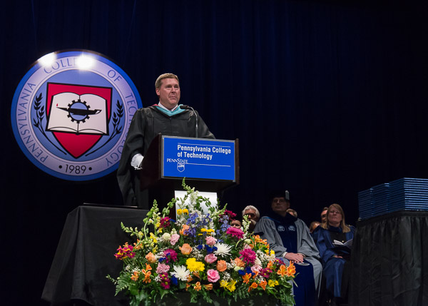 Students speakers were introduced by Strickland, who recounted their myriad contributions to campus life.