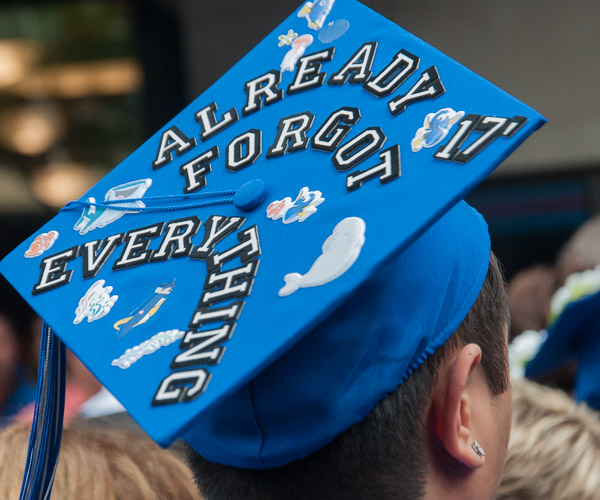 A cap offers a throwback to Disney’s “Dory” with a joking (we hope!) sentiment.