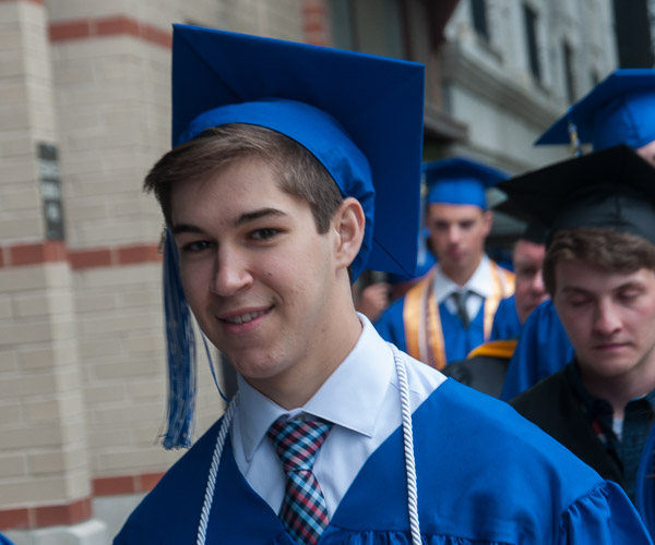 The youthful smile of Jacob M. Fetzer, a forest technology graduate from Liberty, shows appreciation for the unfolding of a new chapter – which includes further education in Maine.