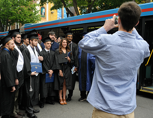 No matter how jammed West Fourth Street becomes, there's always room for a group photo with friends.