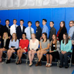 South Williamsport Area Jr./Sr. High School students of Ryan P. Carper (right) have a class photo taken with state Sen. Gene Yaw.