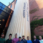 It's batter up – 120 feet up, in fact – at the Louisville Slugger Factory and Museum, fronted by a scale replica of Babe Ruth's 34-inch power-hitter.