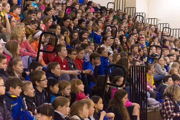 Fifth-graders fill Bardo Gym for an enthralling and interactive experience.