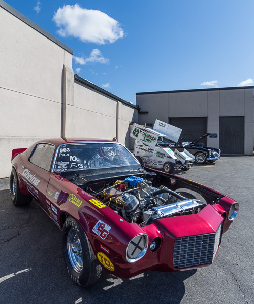 Eye candy on wheels waits for visitors between College Avenue Labs and the Machining Technologies Center.