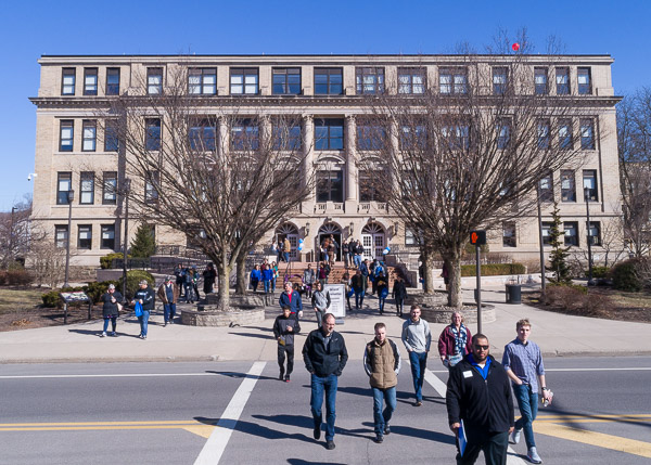 Endowed with an overview of the college, visitors leave the Academic Center Auditorium and head to the labs and classrooms they might someday occupy as students.