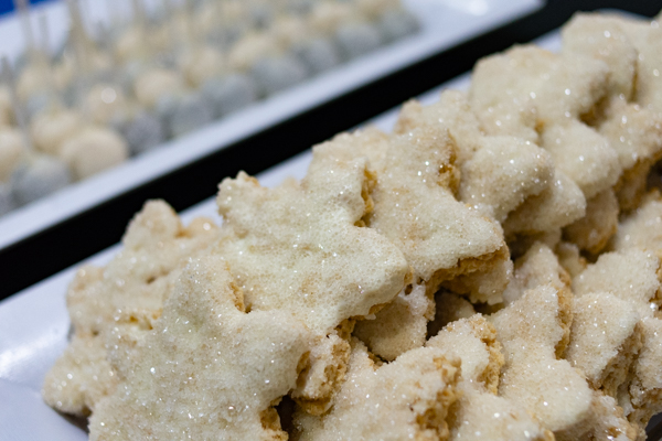 Festive iced Rice Krispies, cake pops and hot chocolate make the cold night a bit more bearable.