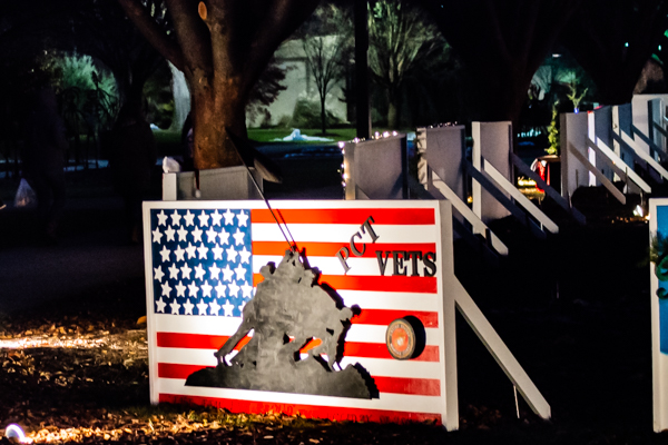 The Veterans Club won third prize among student organizations with its Iwo Jima-themed entry.