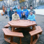 Representing the Penn College Construction Association, School of Construction & Design Technologies students and faculty deliver on a service project. Seated (from left) are Michael J. Deragon, of Fort Washington; Kachine L. Fry, of Butler; and Anthony B. Harris, of Reading. Back row (from left) are Barney A. Kahn IV, building construction technology instructor; Hayden N. Beiter, of Williamsport; Matthew M. Hober, of Basking Ridge, N.J.; and Jared J. Stiefel, of Norristown.