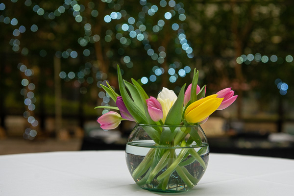 Spring and sparkle set the stage for the pre-dinner reception in the Keystone Dining Room. 