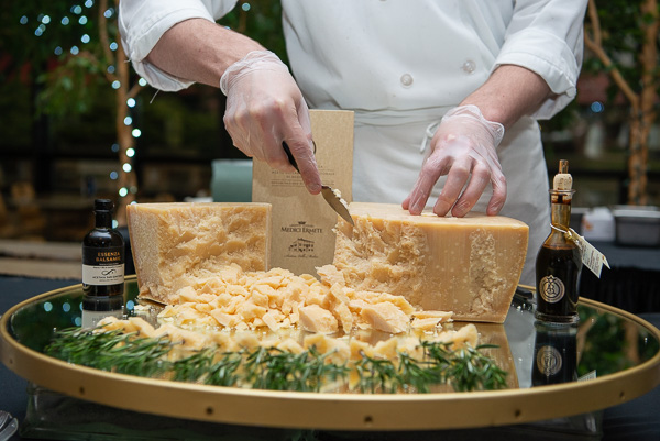 At the reception, Parmigiano Reggiano with balsamico awaits. 