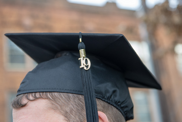 ... and sports a tassel marking him and his classmates as the last Penn College grads of the 2010s.