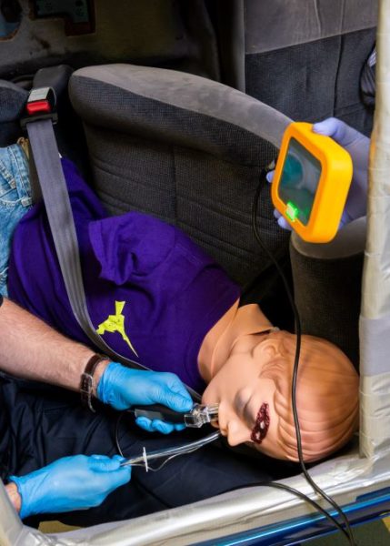 Beginning in January, Pennsylvania College of Technology’s paramedic education program will offer a hybrid instruction option that combines in-person and online learning. The well-appointed labs used for hands-on learning include a crash car that can rotate to simulate accident scenes.