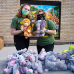 Getting cuddly with the critters are Caila N. Flanagan (left), a business administration: management concentration major from Williamsport, and Lauryn A. Stauffer, of Bath, enrolled in automation engineering technology: robotics and automation.