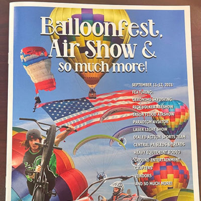 The cover of the event brochure hints at the fun to be had under the weekend's blue skies in eastern Lycoming County.