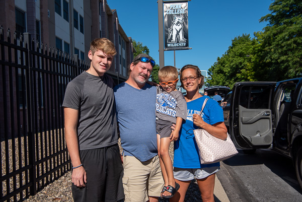 A final family photo op before Logan C. Freil (left) moves into his residence hall. Freil, of Mahanoy City, is a freshman in electrical construction. (And, yes, his little brother is already repping in a Penn College Wildcats T-shirt.)