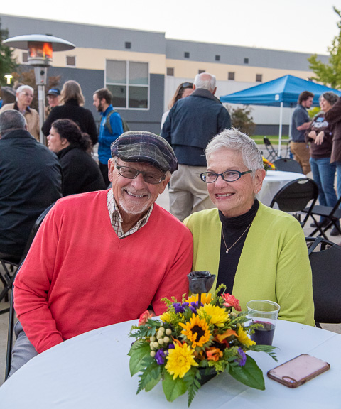 Nearly matching the florals, retired forestry professor Dennis F. Ringling enjoys the evening with his wife, Patricia A., a 1991 alumna. Dennis was honored in 2010 with the Veronica M. Muzic Master Teacher Award.