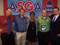 The Student Government Association Executive Board and the organization's adviser recently attended a national conference. Standing before an American Student Government Association banner are, from left, SGA President Brian D. Walton; Executive Vice President Andrew R. Christoffel; Shadra D. Smith, assistant director of student services in the Student Activities office (and SGA adviser); Steven E. Ritter, vice president of public relations; and Thomas P. Garrett, vice president of finance