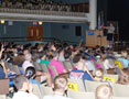 John J. Trombetta, president and CEO of Pennsylvania Free Enterprise Week, fires up the crowd at Monday's General Assembly in the ACC Auditorium