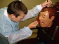 Preparing to take a dental X-ray