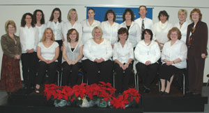 Front row, from left%3A Shannon Amaral, Kristen Townsend, Tiffany Kreger, Jonni Atwell, Jackie Ware and Sharon Mattison. Back row, from left%3A George Ann Foreman (instructor) Elizabeth Dillman, LeeAnn McFarland, Meagan Colegrove-Stermer, Terri Kehoe, Jala Craft, Melinda Catherman, Jennifer Clark, Andy McIlvain, Patti Swain, Christina Wilkins and Natalie O. DeLeonardis (coordinator of practical nursing).