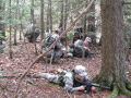 The Bison Battalion gathers in the woods for battlefield preparedness