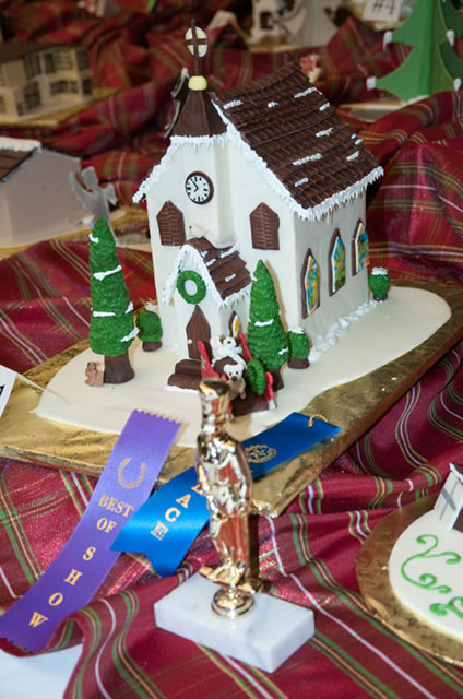 Best of Show went to a white-chocolate church fashioned by Tiana J. Soles-Ahner.