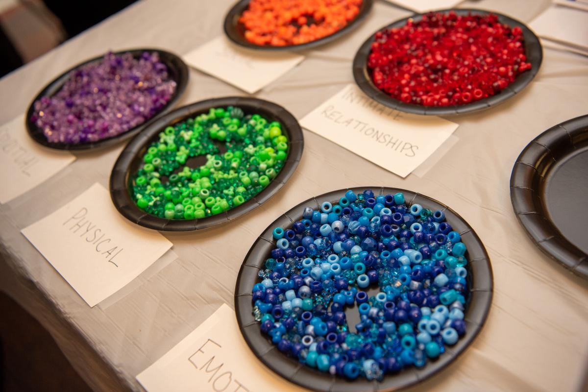 Colorful beads allow for creative exploration.