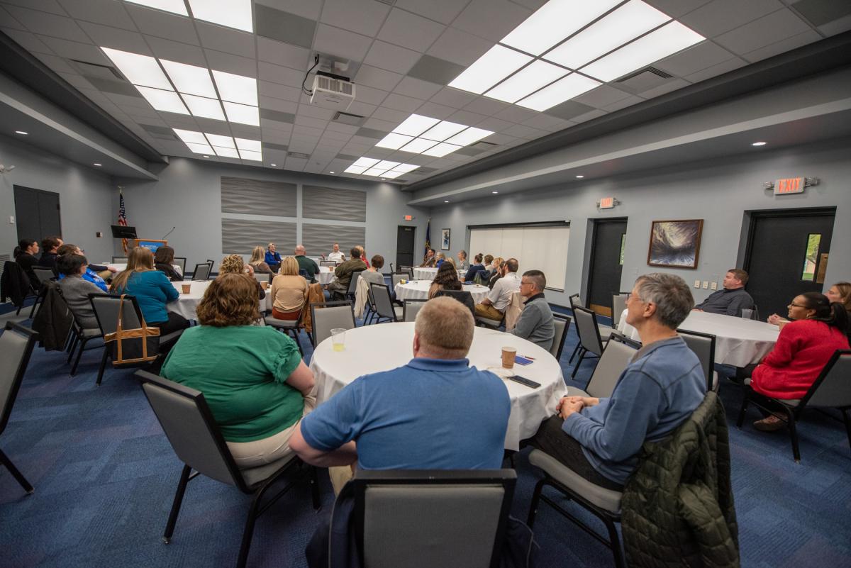 The Mountain Laurel Room offers a comfortable spot for informal conversation.