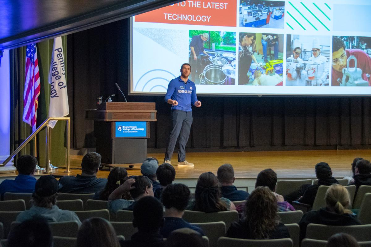 Admissions Counselor Ryan J. Bogaczyk opens the Admissions presentation.