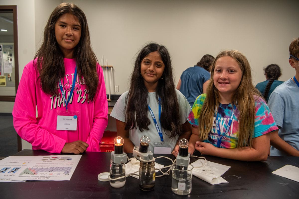 Ionic illumination, courtesy of a conductivity tester, is a “highlight” for these campers.