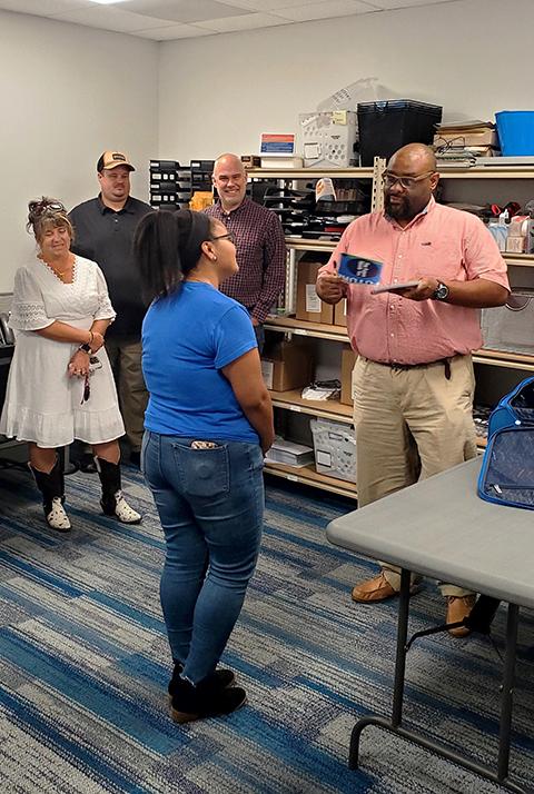 Felix-Taveras talks with Engagement Series guests.