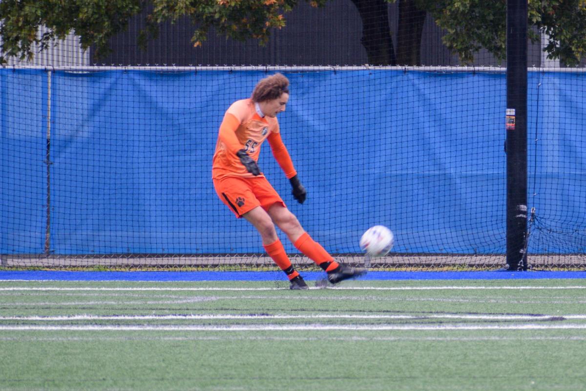 Keeper Cole Catherman was instrumental in the shutout, denying any goals that would negate the home team's ultimate 1-0 victory. 