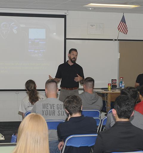 Curtis Wargo, '05, a senior project manager with longtime college supporter Allan Myers, stressed the importance of self-awareness and attitude in projecting one's leadership potential. "It's not always what you know," said Wargo, joined by three co-workers for his presentation, "but who you are as a person."