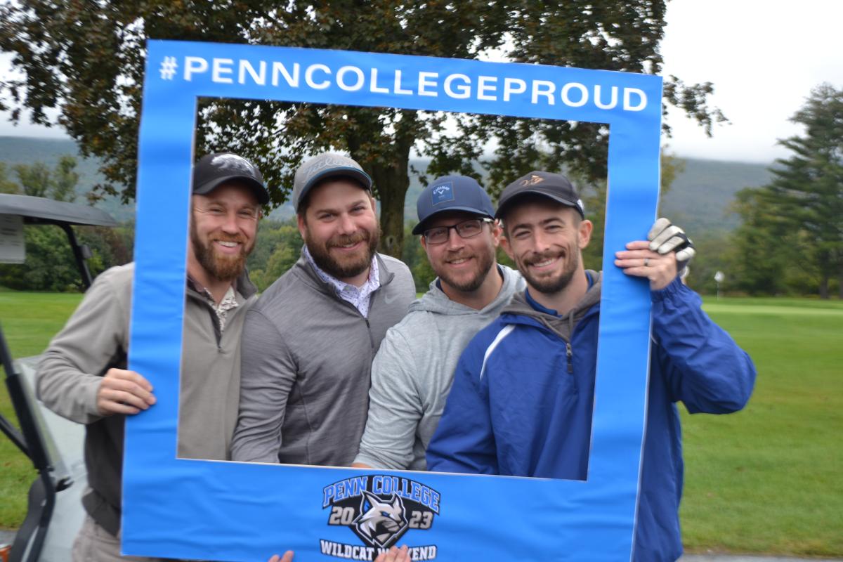 A friendly foursome, indeed, is this lineup of former Wildcat soccer players: William J. DeAngelo, Ethan J. Dunkle, Cody A. Sollenberger and Christopher J. Brennan. DeAngelo and Brennan are members of the Wildcat Athletics Hall of Fame.