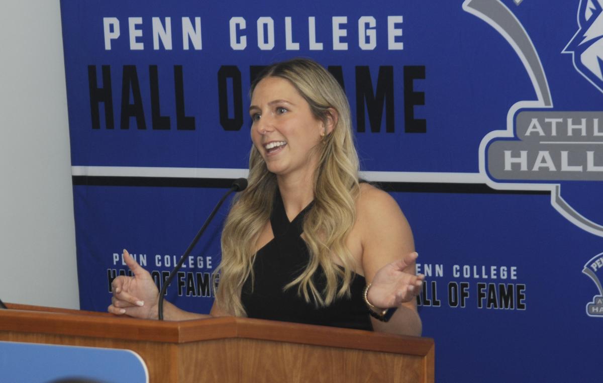 While joking that she's "a little salty about the turf field going in after I graduated," Beddow expressed serious gratitude to her former teammates and supportive family throughout her Penn College years.