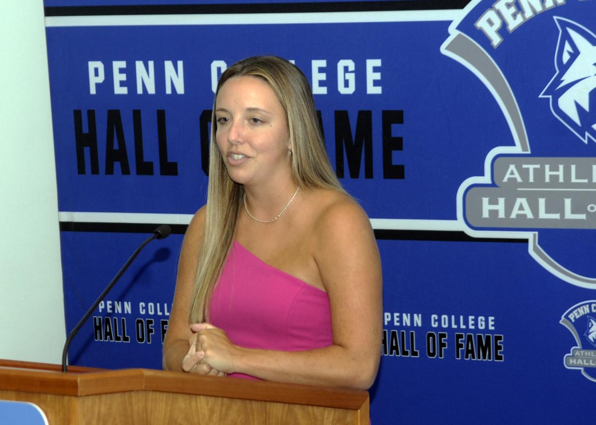 Introduced as "adaptable, reliable and strong," Hartman professed a weakness at public speaking. The first Hall of Famer to play all four years in the college's NCAA era proved herself wrong, however, nailing her remarks with sweet memories and genuine humility.