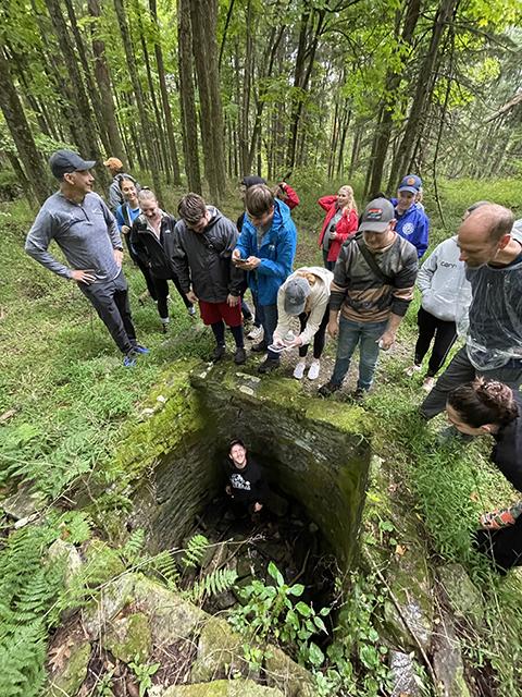 The group – including Baja SAE club President Marshall W. Fowler, who's gone "underground" – explores what's left of the Remington Estate.