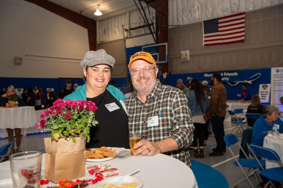 Alison Rhoads, ’14, early childhood education, enjoys a night out with her husband, Jeff, who is sporting a Williamsport Area Community College hat just because he “likes the colors." WACC is a predecessor of Penn College. 