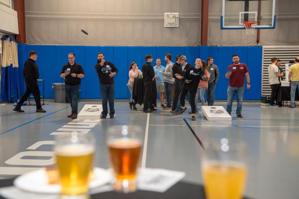 Brews in the foreground and games in the background