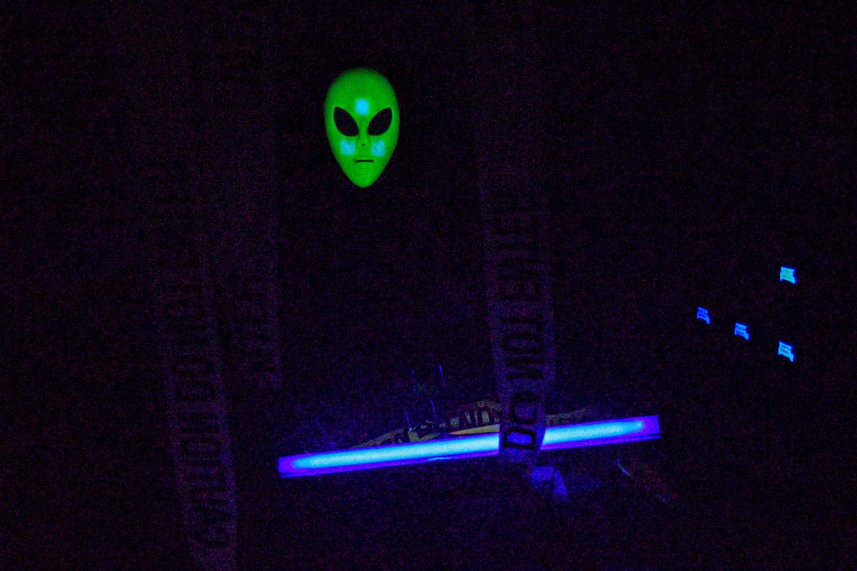 An alien's glow-in-the-dark presence signals there's intelligent life to be found in Penn College's labs.
