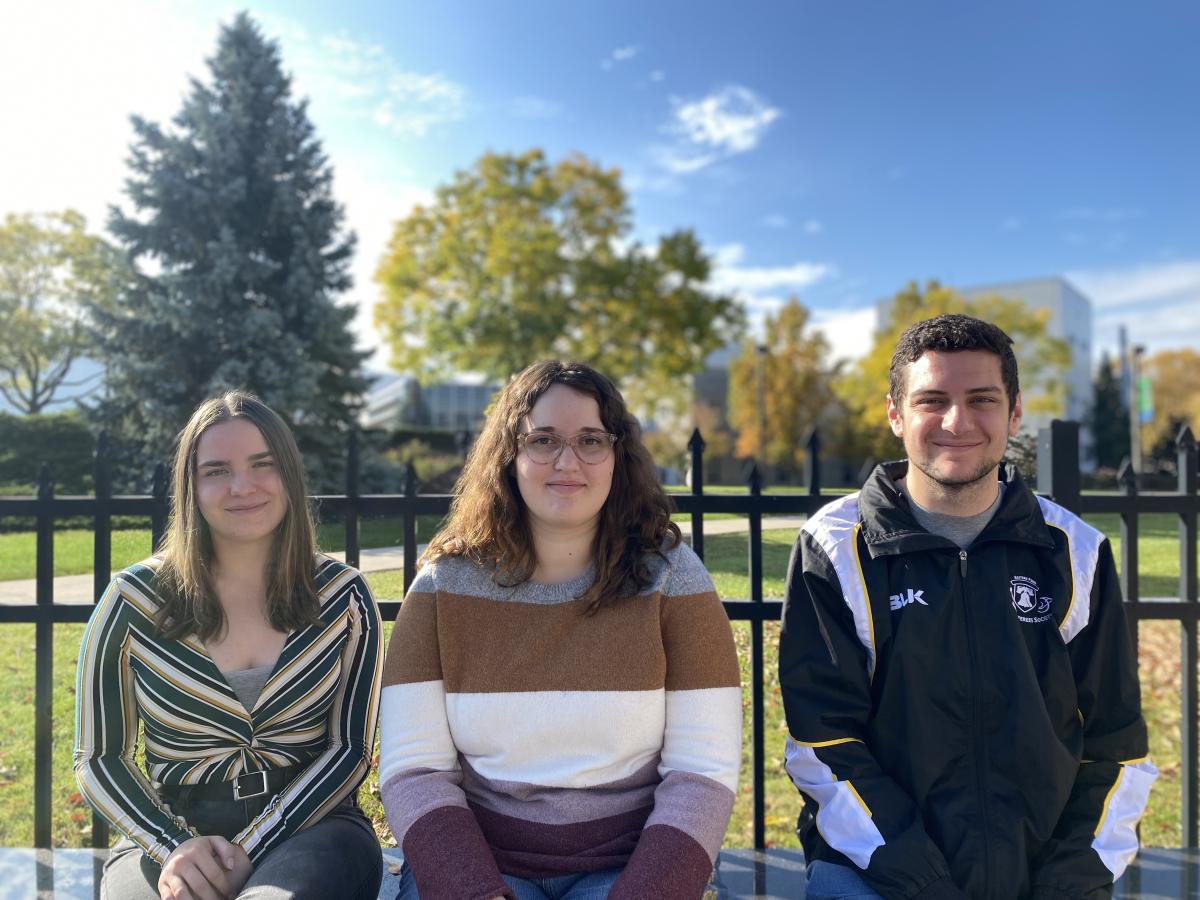 Penn College students serving as peer mentors in a pilot program this fall are (from left) Hayden D. Lester, Savannah J. Zook and Adam C. Moyer.