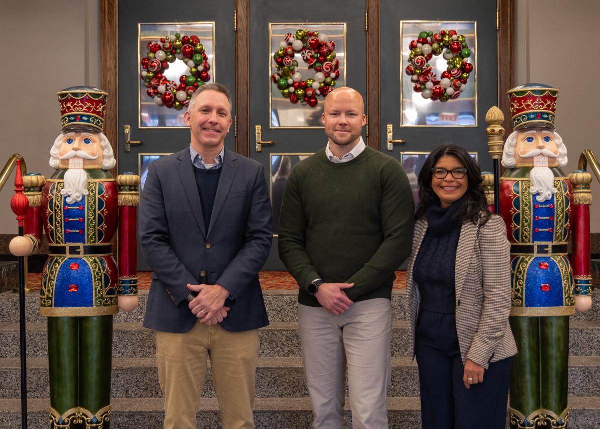 Pictured (from left): Jim Dougherty, executive director, Community Arts Center; Jonah Howe, regional affairs director, PPL Electric Utilities; and Ana Gonzalez-White, college relations officer in charge of development, Community Arts Center.