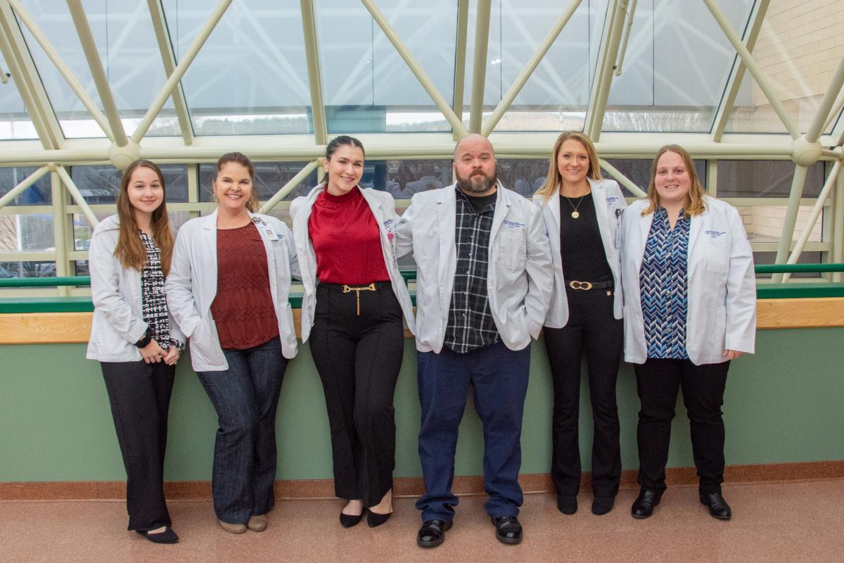 Students studying targeted temperature management (from left): Brianna I. Benedetti, Kathleen Ross, Adriana Yaskoweak, Sean Buckman, Skyelar K. Splain and Jordan Specht.